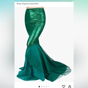Women’s green mermaid tail skirt for Halloween